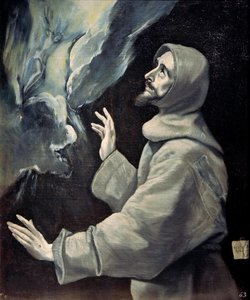 Der heilige Franziskus empfängt die Stigmata, ca. 1585-1590 von Dominico El Greco