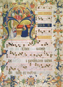 Frontispiz eines Chorbuchs aus dem Kloster Montoliveto, um 1390