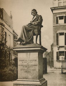 In den Cheyne Walk Gardens denkt Thomas Carlyle ewig über Philosophie nach, ca. 1935 von Donald McLeish