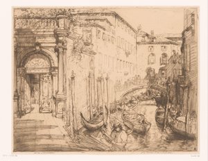 Ansicht von Venedig 1911 (Der weiße Palast) von Donald Shaw MacLaughlan (signed by artist)