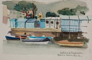 Hütten in Rapallo, ca. 1979 von Donatella Merlo
