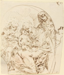 Heilige Familie mit der heiligen Anna und weiblichem Profilkopf von Donato Creti