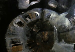 Dunkle abstrakte Spirale von Doris Schmitz