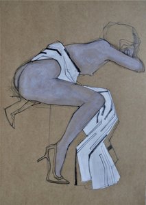 Elegante Nackte Modeskizze von Doris Schmitz