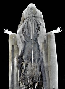 Ätherische Kapuzenfigur