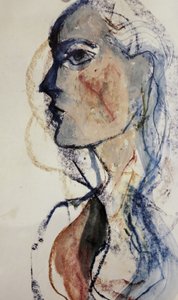 Ausdrucksstarkes Blaues Profil