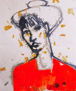 Ausdrucksstarkes Rotes Porträt