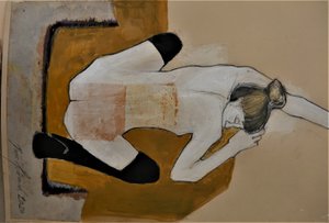 Goldene Liegende Nackte von Doris Schmitz