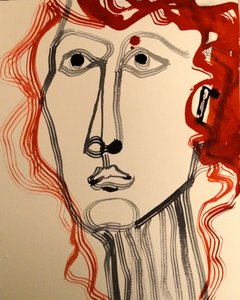 Modernes Rothaarporträt von Doris Schmitz