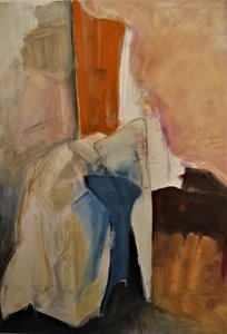 Orange Blaue Abstrakte Formen von Doris Schmitz