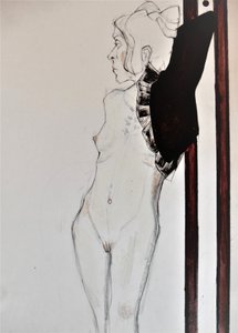 Nachdenkliches Aktprofil