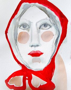 Frau in Roter Kapuze