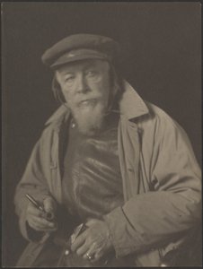 [Bärtiger Mann mit Mütze und Pfeife (Wahrscheinlich ein alter Seemannskapitän)]