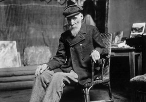 Auguste Renoir (1841-1919), französischer Maler, in seinem Atelier in Cagnes-sur-Mer (Alpes-Maritimes), um 1907 von Dornac