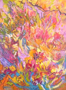 Lebendige abstrakte Blumen von Dorothy Fagan
