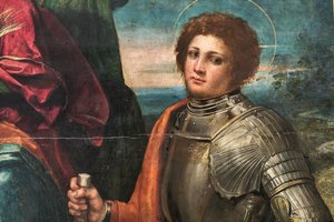 Madonna mit Jesuskind und St. Sebastian und St. Georg (Detail) von Dosso Dossi