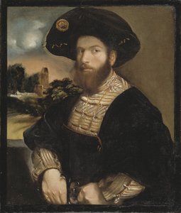 Porträt eines Mannes mit schwarzem Barett (ca. 1530)
