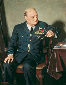 Porträt des britischen Premierministers Winston Churchill von Douglas Chandor