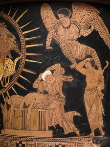 (Detail) einer rotfigurigen Lekythos