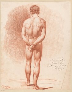 Stehender männlicher Akt, von hinten gesehen (2. Preis 1819) von Douwe de Hoop