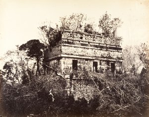 Das Gefängnis, in Chichen-Itza, 1857-89 von Désiré Charnay
