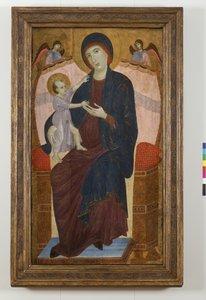 Madonna mit Kind auf dem Thron und Engeln von Duccio di Buoninsegna