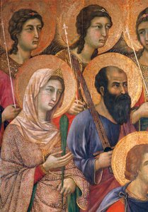 Maestà des Duccio Altarbildes im Dom von Siena (Detail) von Duccio di Buoninsegna