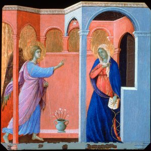 Tafel aus dem Maestà-Altar: Die Verkündigung von Duccio di Buoninsegna