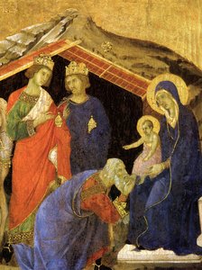 Die Anbetung der Heiligen Drei Könige (Detail der Maestà-Altarbildes), ca. 1308-1311