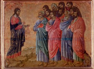 Die Erscheinung des auferstandenen Christus in den Bergen von Galiläa von Duccio di Buoninsegna