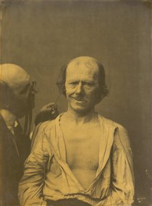Ein entspanntes Gesicht links, falsche Freude oder Lachen rechts, 1854-1856, gedruckt 1862