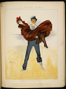 Ein Mädchen in den Armen von Auguste, einer Badedienerin, an der Riviera (Illustration)