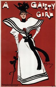 Plakat für die musikalische Komödie A Gaiety Girl von Sidney Jones, 1893