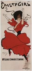 Plakat für die musikalische Komödie A Gaiety Girl von Sidney Jones, 1894