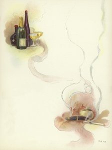 Wein und Zigarren im Savoy Hotel von Dudley Hardy