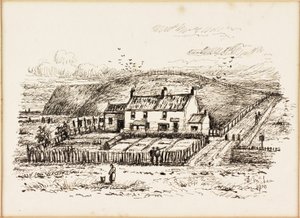 Das Waschhaus-Hügel und Betty Herons Hütte von Duncan F. McLea