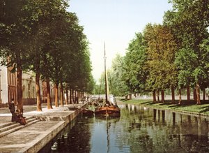 Segelbarge auf dem Prinzessengracht in Den Haag