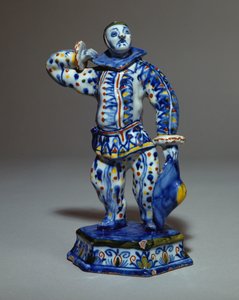 Eine niederländische Delfter Figur des Harlekin, ca. 1720