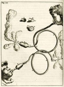Apparat für Tabakrauch-Einläufe, aus Exercitationes Practicae circa Medendi Methodum von Frederik Dekkers, 1694