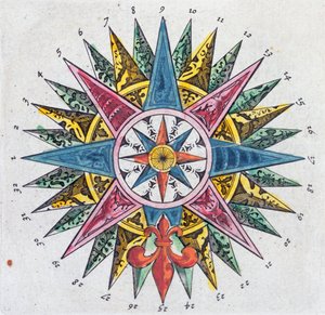 Windrose, aus einem Blaue Atlas, veröffentlicht in Amsterdam, 1697