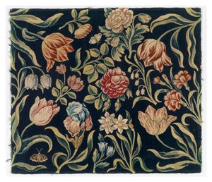 Paravent mit floralen Wandteppichpanelen, möglicherweise in Holland hergestellt