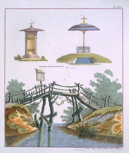 Gartendekorationen, aus Magazine of Garden Gems von G. van Laar, veröffentlicht 1802 von Dutch School