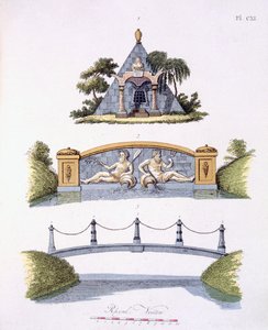 Gartendekorationen, aus Magazine of Garden Gems von G. van Laar, veröffentlicht 1802 von Dutch School
