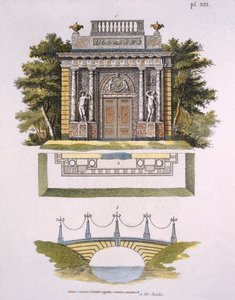Gartendekorationen, aus Magazin der Gartenschätze von G. van Laar, veröffentlicht 1802