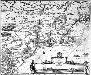 Karte von Neu-Amsterdam, um 1650 (Gravur)