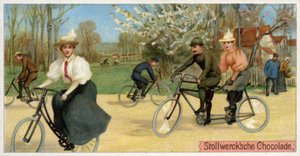 Männer und Frauen auf Fahrrädern