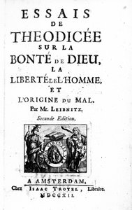 Titelseite für Theodizee von Gottfried Leibniz, zweite Ausgabe veröffentlicht 1712 von Dutch School