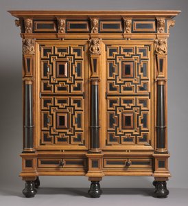 Kleiderschrank (Kast), hergestellt in Holland, ca. 1625-1650