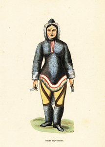 Inuit-Frau mit Gesichtstätowierungen, Mackenzie River, Yukon, Kanada von Duverger Duverger