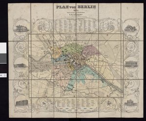 Karte aus der Kartensammlung der Nationalbibliothek. Die Karte wurde in Berlin (1841) herausgegeben und zeigt Berlin